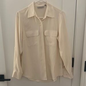 Cream Button-Up Blouse